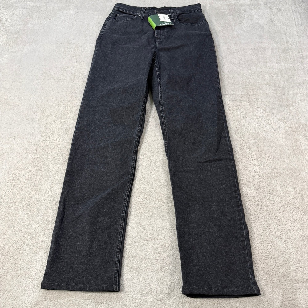 NEW LL Bean BeanFlex Classic Fit Jeans Mens 30x32 Black Denim Stretch 511182